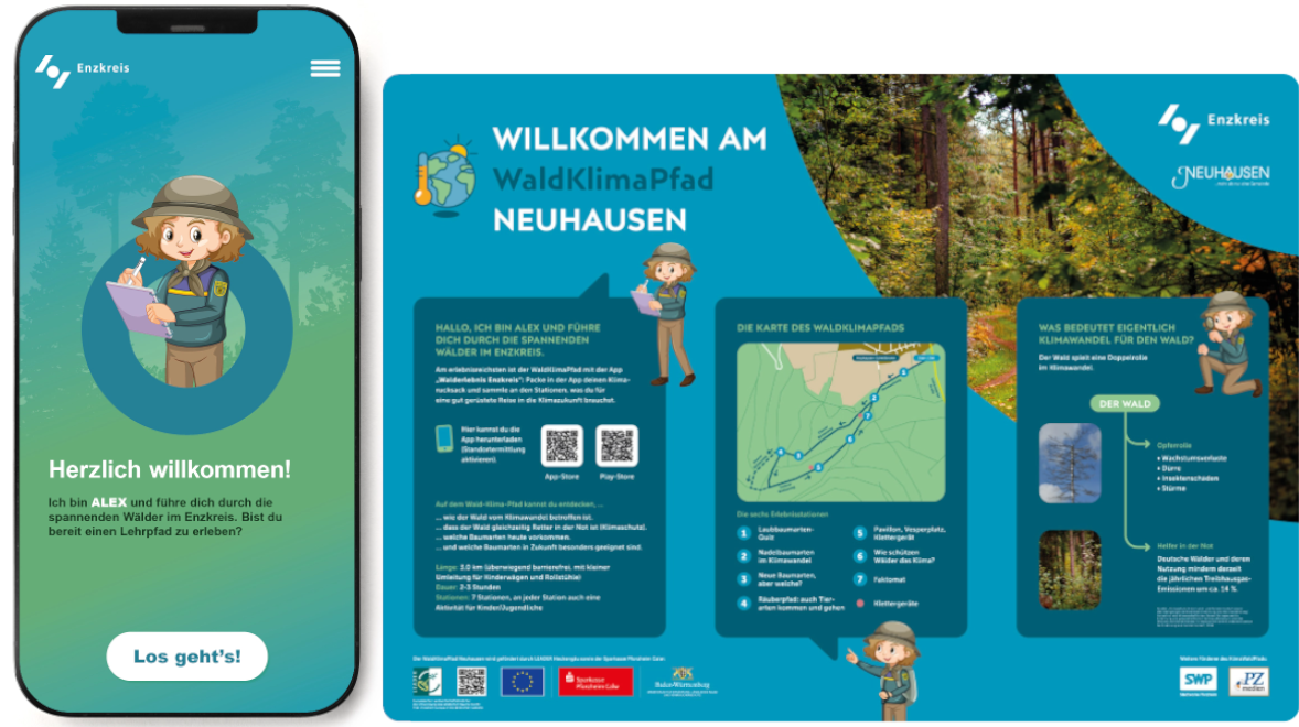 aussteller mit Naturinfos draußen